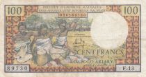 Madagascar 100 Francs - Weaving, trees - Serial F.13 - 1966