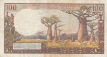 Madagascar 100 Francs - Weaving, trees - Serial F.13 - 1966