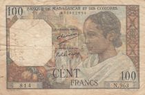 Madagascar 100 francs - Woman - Sea - 1950 - Serial N.963