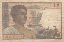 Madagascar 100 francs - Woman - Sea - 1950 - Serial N.963