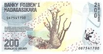 Madagascar 200 Ariary - Waterfall - Tree - 2022 - Serial G67