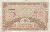 Madagascar 5 Francs - Goddess Juno - 1937 - Sign. Chaudun - Serial J.1781