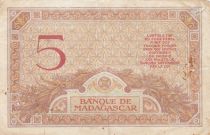 Madagascar 5 Francs - Goddess Juno - 1937 - Sign. Chaudun - Serial S.1274