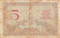 Madagascar 5 Francs - Goddess Juno - 1937 - Sign. Chaudun - Serial Y.2436