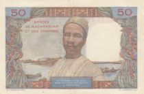 Madagascar 50 francs - Woman with hat - Ariary Folo - Serial D.754 - 1950