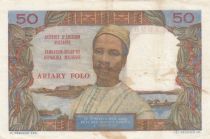 Madagascar 50 francs - Woman with hat - Serial G.47 - 1969