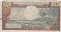 Madagascar 500 Francs - Woman - landscape - Serial R.1 - ND (1966)