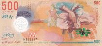 Maldives 500 Rufiyaa, Hand-embroidery - Local crafts - Polymer - 2015 - Letter H