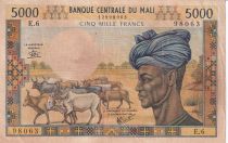 Mali 5000 Francs - Portrait of a native - Women - 1973 - Serial E.6
