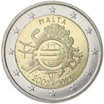 Malte 2 Euros Commémorative 10è anniversaire de l\'Euro - Malte 2012