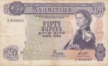 Mauritius 50 Rupees - Elisabeth II - Port - Serial A.10 - 1967