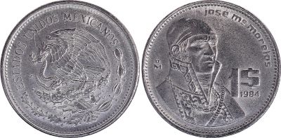 Coin Mexico 1 Peso Jos Morelos 1984 1987