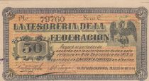 Mexique 50 Pesos - Emblème  - Paysage - 16-03-1914 - Série C