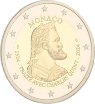 Monaco 2 Euros Commemorative. Proof 2024 - 500 years of the Treaty of Burgos - Charles V