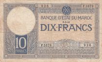 Morocco 10 Francs 06-03-1941 - Fine - Serial F.1678 - P.17b