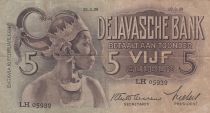 Netherlands Indies 5 Gulden - Javanese danceurs - 1939 - P.78c