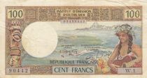 New Caledonia 100 francs - Tahitian - French republic 1972 - Serial W.1