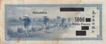 New Caledonia 1000 Francs - Nouméa - Paddy field - 1944 - Serial C 39