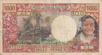 New Caledonia 1000 Francs Tahitian 1971 - Serial G.2