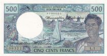 New Hebrides 500 Francs - Fisherman - Marquises Islands - ND (1979) - Serial L1