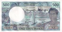 New Hebrides 500 Francs - Fisherman - Marquises Islands - ND (1979) - Serial N.1