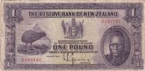 New Zealand 1 Pound - Chief Maori - Kiwi - 1934 - Serial D