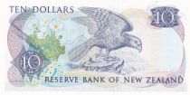 New Zealand 10 Dollars - Elizabeth II - Nestor Kea - ND (1985-1989) - Serial NJR - small number