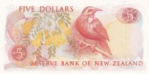 New Zealand 5 Dollars - Elizabeth II - Tui - ND (1985-1989) - Remplacement