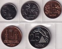 Nigeria Set of 5 Coins - 1973