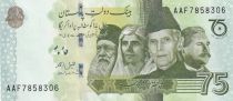 Pakistan 75 Rupees -  M. Ali Jinnah - Mohtarma Fatima Jinnah - 2022 - Serial AAF