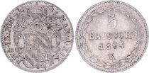 Papal States 5 Baiocchi  - Pivs IX - 1864 R