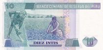 Peru 10 Intis - Ricardo Palma - Agriculture - 1985 - Serial A-A - P.129