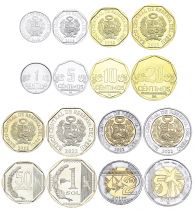 Peru Set of 8 Coins - 2009-2023 - AU