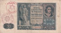 Poland 50 Zlotych 1941 - Young boy, Statue, Building - Serial C