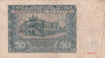 Pologne 50 Zlotych 1941 - Jeune garçon, Statue, Bâtiment - Série C