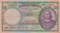 Portugal 20 Escudos - Antonio luiz de Menezes - Serial QMK - 1951