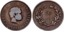 Portugal 20 Reis Carlos 1st - 1891 A