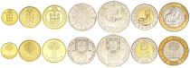 Portugal Série 7 pièces - 1, 5, 10, 20, 50, 100, 200 Escudos - 1988-2000