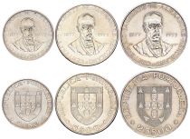 Portugal Set of 3 Coins - 2.5, 5, 25 Escudos - Alexander Herculano - 1977