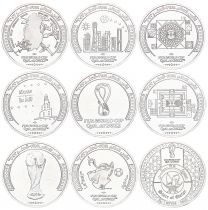 Qatar 1 Riyal Set of 8 Coins - World Cup 2022 - AU