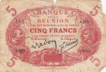 Réunion 5 Francs - Cabasson, type 1901 Rouge - 1944 - Série S.239 - B