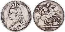 Royaume-Uni 1 Crown Victoria - St George et Dragon - 1891 Argent