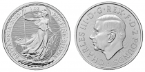 Royaume-Uni 1 Once Argent Britannia GB 2025 - 2 Pounds - Argent