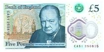 Royaume-Uni 5 Pounds - Charles III - Sir Winston Churchill - Palais de Westminster - Polymer - 2023 (2024)