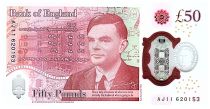 Royaume-Uni 50 Pounds - Charles III - Alan Turing - Polymer - 2023 (2024)