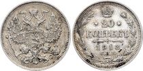 Russian Federation 20 Kopecks - Imperial Eagle - 1913 ??? BC - Silver