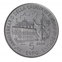 Saint-Marin 25 ans de la chute du Mur de Berlin - 5 Euros Argent 2014