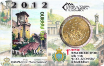 Saint-Marin Prima Torre - 50 centimes 2019 Coincard + Timbre