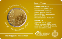 Saint-Marin Prima Torre - 50 centimes 2019 Coincard + Timbre