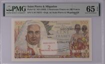 Saint Pierre & Miquelon 2 NF / 100 Francs - Saint-Pierre-Et-Miquelon - ND (1963) - Serial Y.44 - PMG 65 EPQ